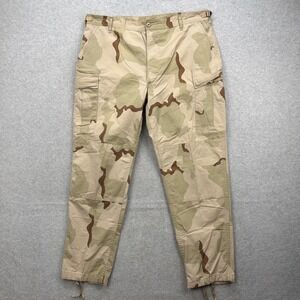 US Army Desert Combat Pants Mens XL Long Tan Camo DCU Cargo USGI Summer Ripstop